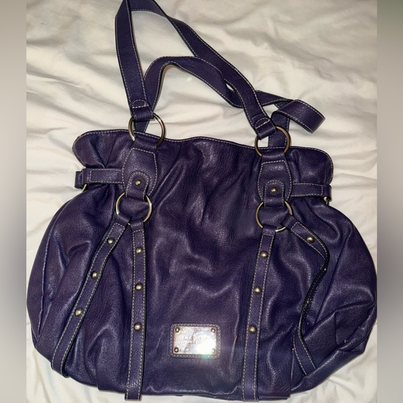 Purple Leather Women's Bag - Picture 1 of 4